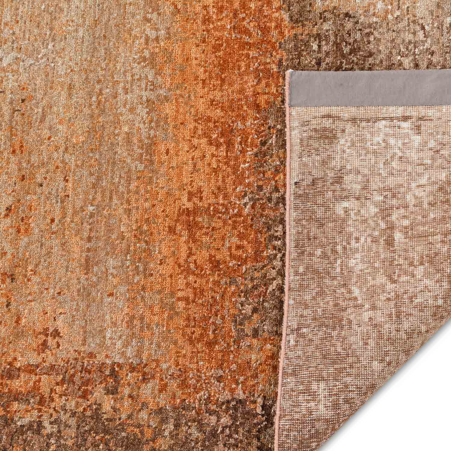 Auburn Hand Knotted Woollen And Silk Rug view 5