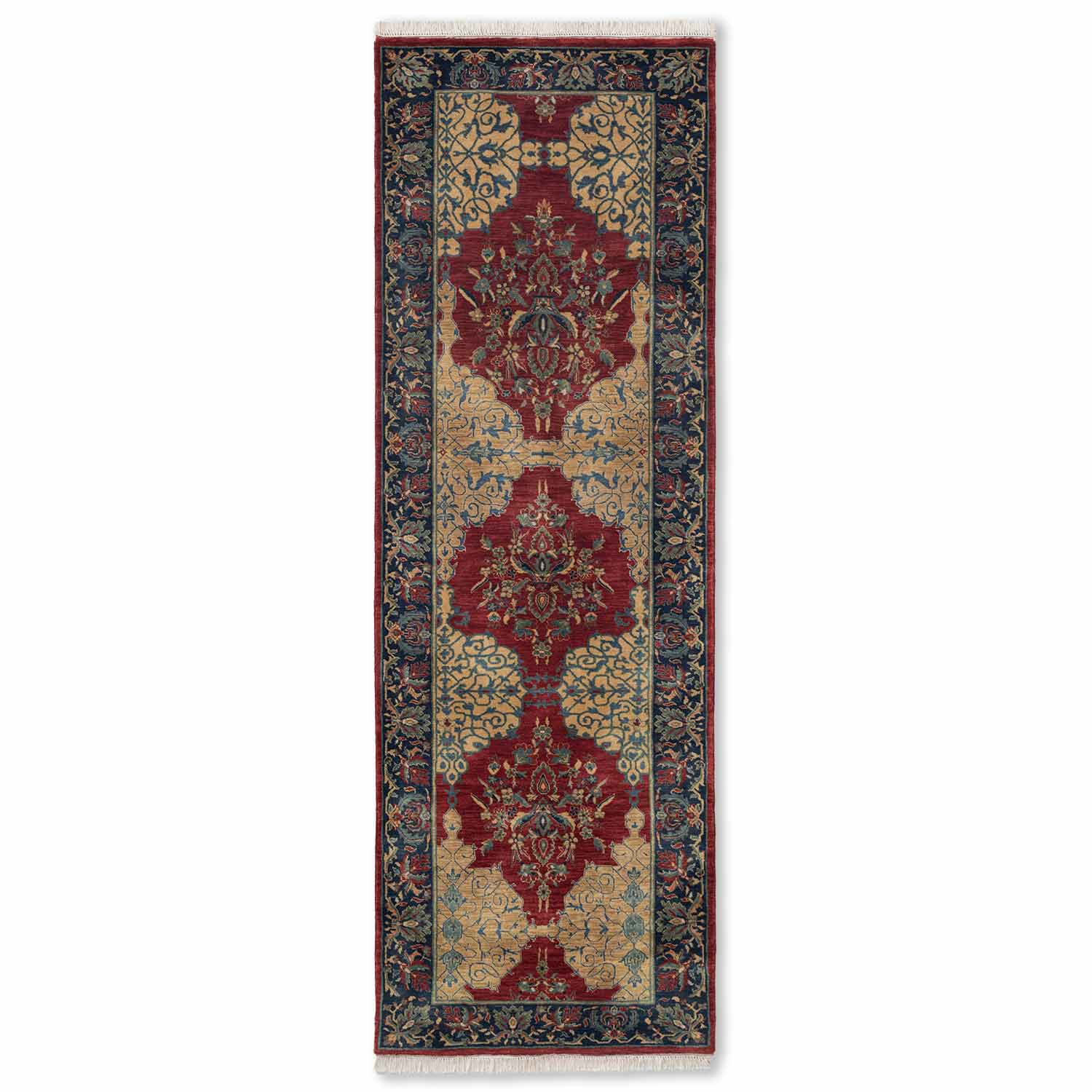 Coral Arabesque Rug – Bamboo Silk Persian Style carpet by Ajaypee Carpet
