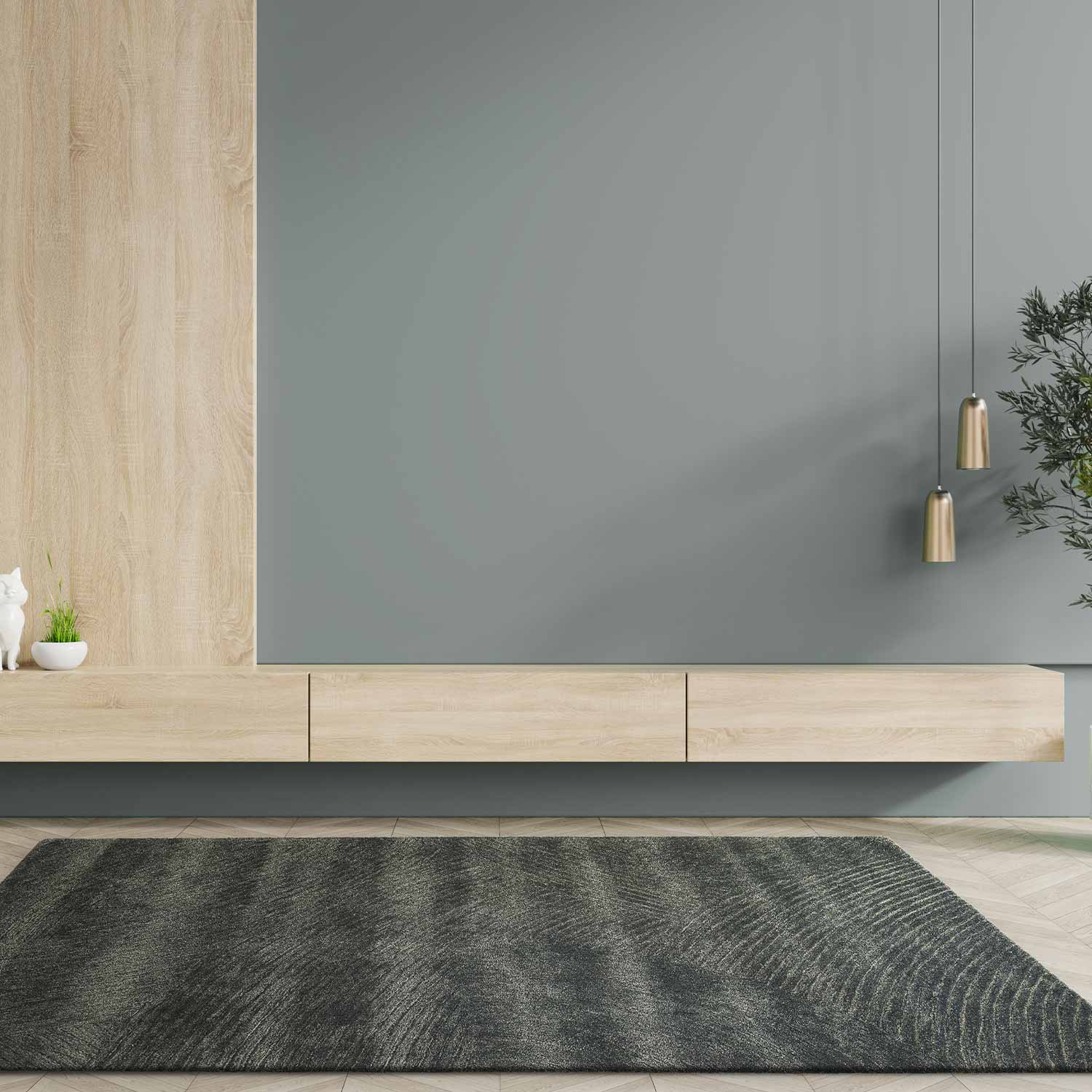 Artisan Chevron Area Rug – Recycled PET Hand Knotted carpet by Ajaypee Carpet