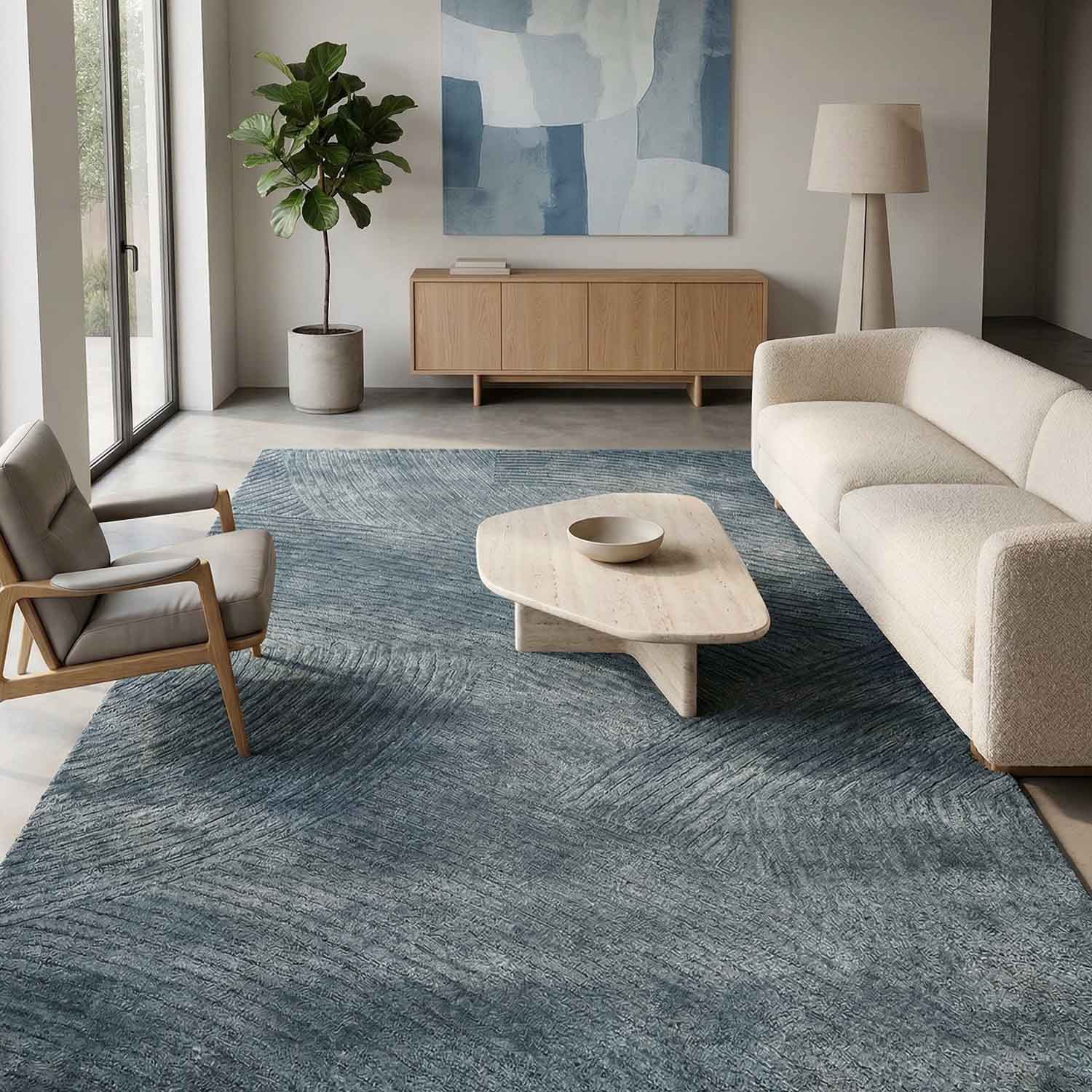 Aharon Hand Tufted Woollen And Viscose Rug – Wool & Silk Blend Hand Tufted carpet by Ajaypee Carpet