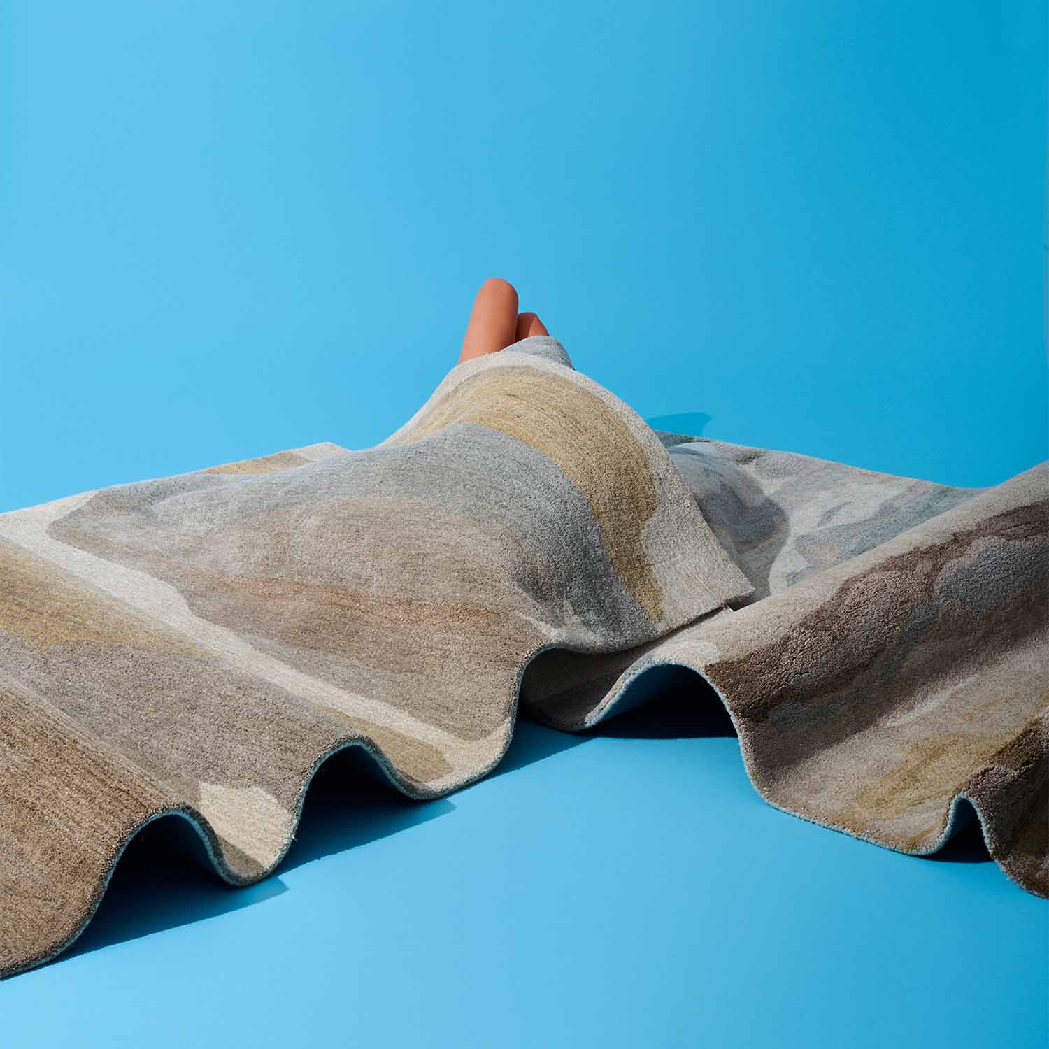 Azure Magnolia Area Rug – Cotton Hand Woven carpet by Ajaypee Carpet