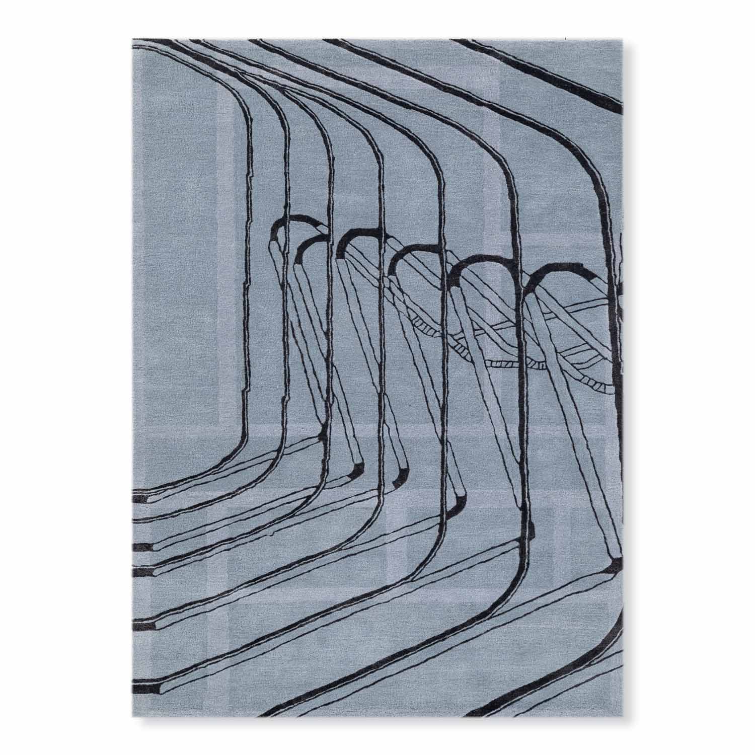 Bend It Like Steel Hand Tufted Woollen And Viscose Rug By Shripal Munshi view 2