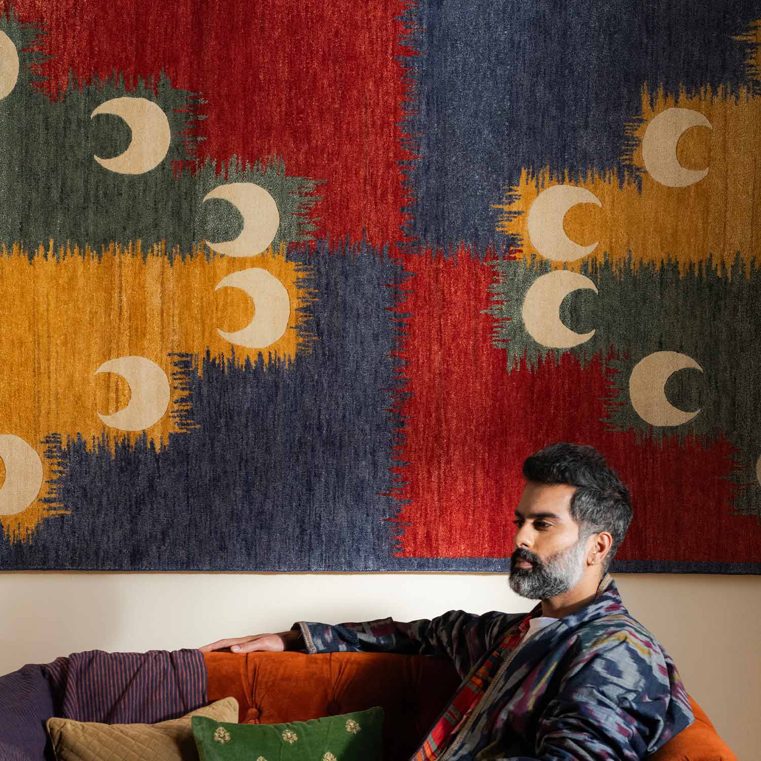 Chandrakala Hand Knotted Woollen Rug – Wool & Silk Blend Hand Knotted carpet by Ajaypee Carpet