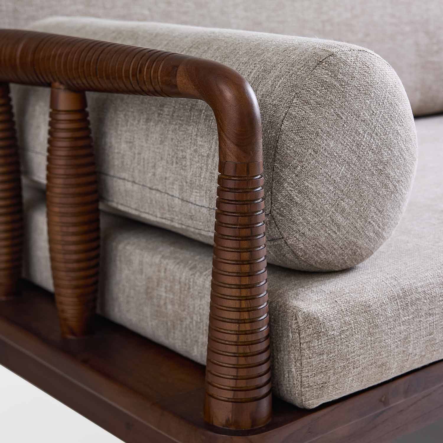 Aranya Double Seater sofa(Wood Piers) view 3