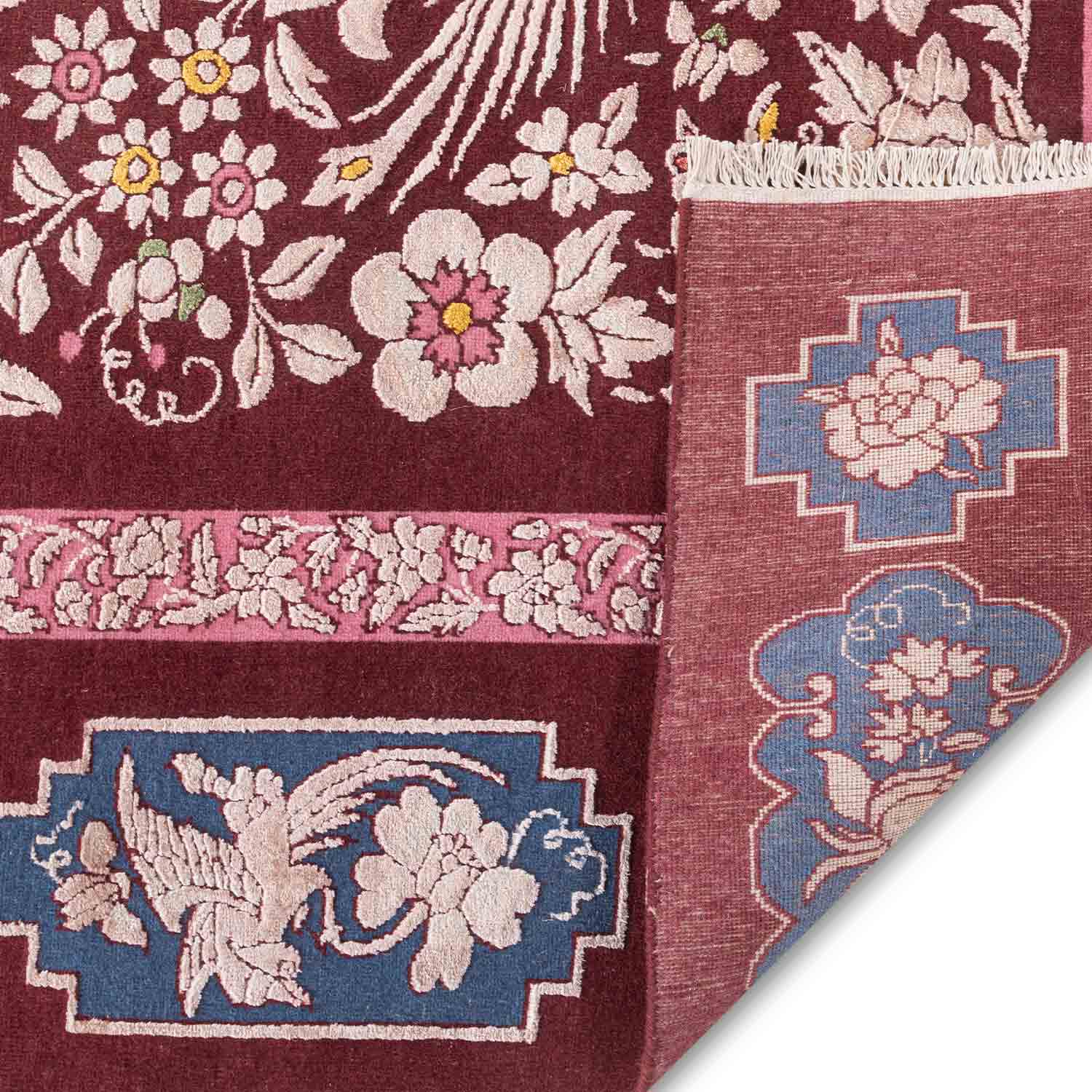 Arabesque Hand Knotted Woollen And Silk Rug By Ashdeen view 8