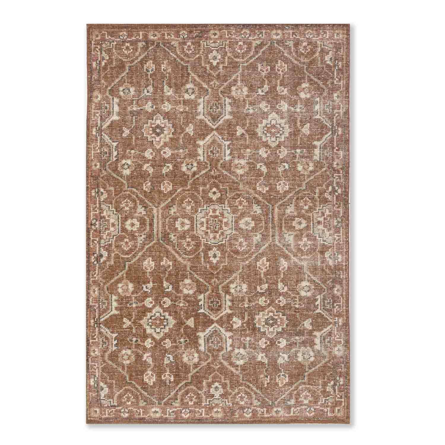 Carob Hand Knotted Woollen  Rug – Wool & Silk Blend Hand Knotted carpet by Ajaypee Carpet