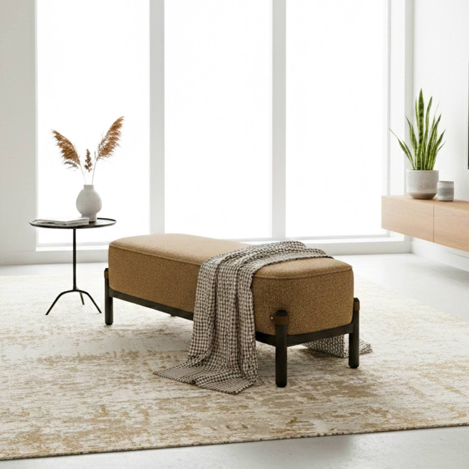 Obsidian Ikat Carpet – Wool & Silk Blend Dhurrie carpet by Ajaypee Carpet