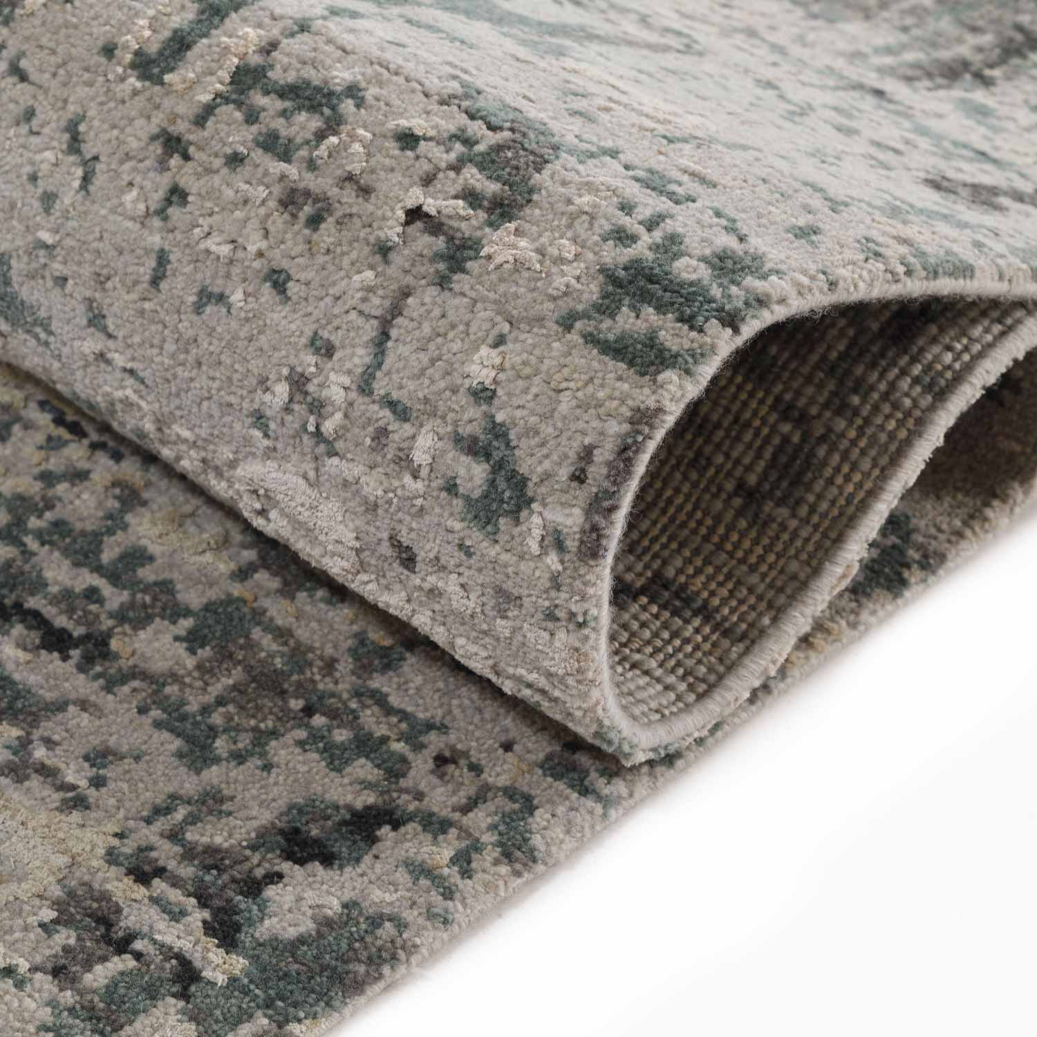 Chalk Carve Hand Knotted Woollen And Silk Rug view 3