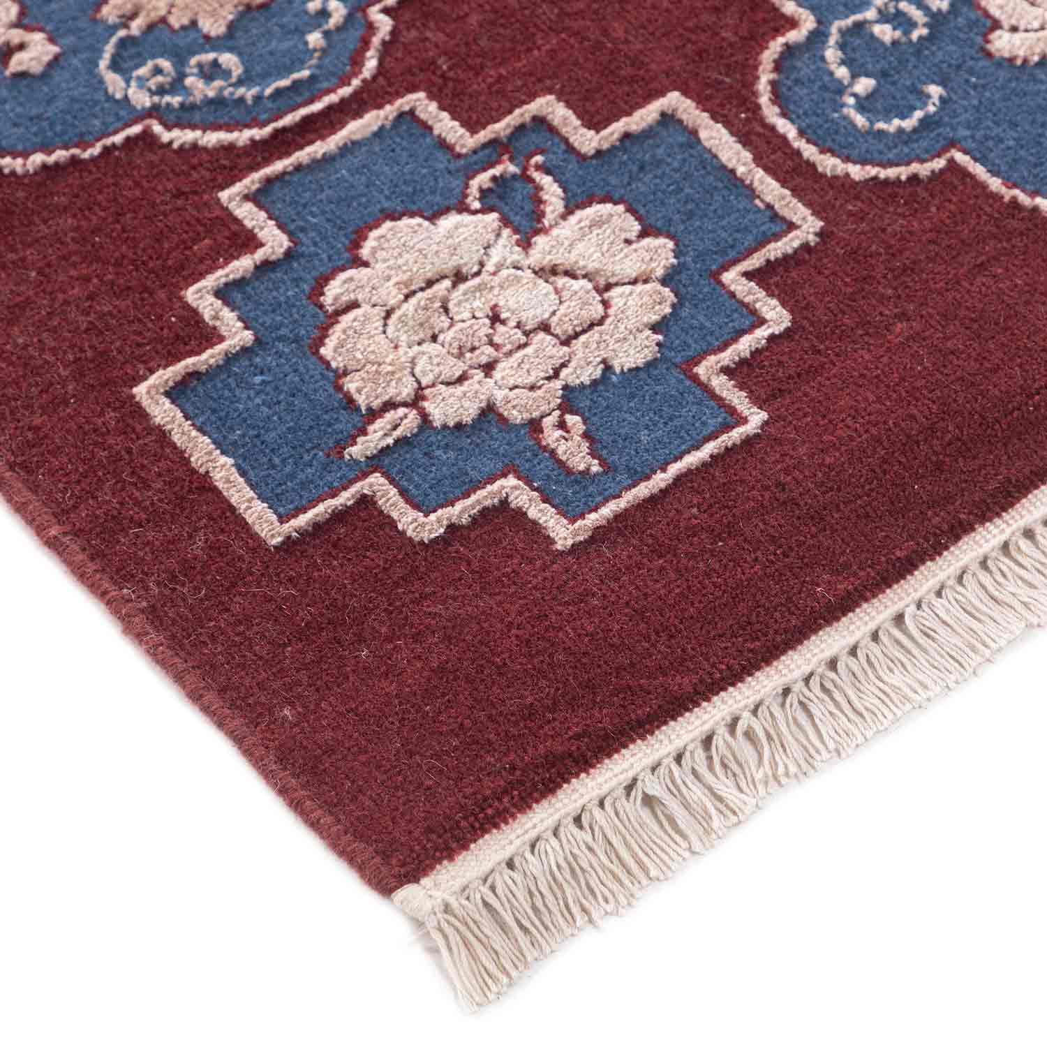 Arabesque Hand Knotted Woollen And Silk Rug By Ashdeen view 6