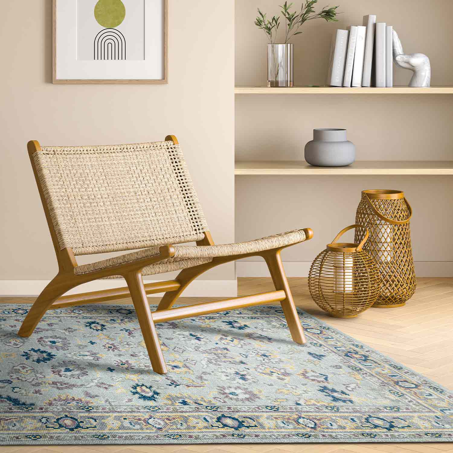 Emerald Lotus Area Rug – Jute Flatweave carpet by Ajaypee Carpet