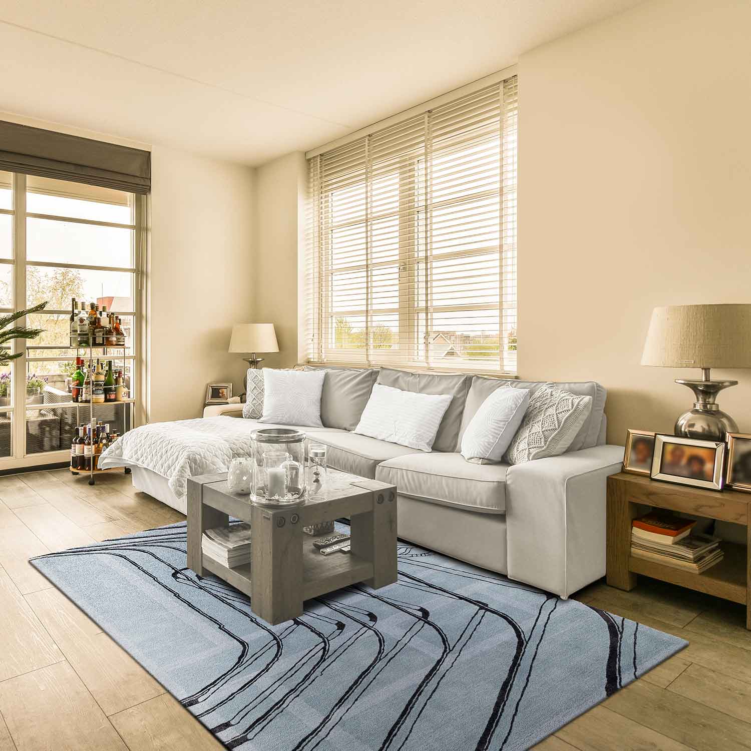 Serene Riviera Floor Covering – Cotton Dhurrie carpet by Ajaypee Carpet