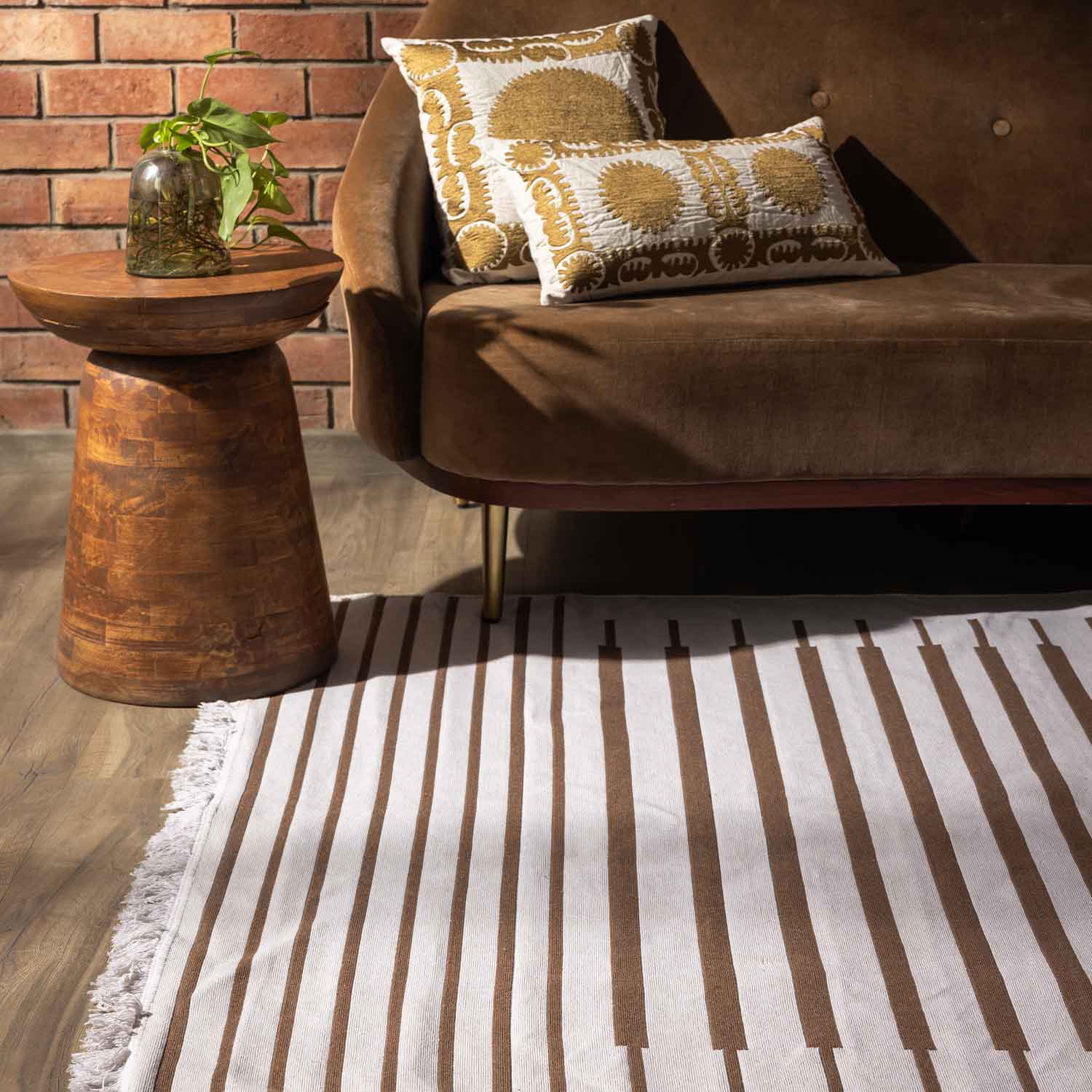 Fahad Recycled Cotton Reversible Kilim – Wool & Silk Blend Kilim carpet by Ajaypee Carpet