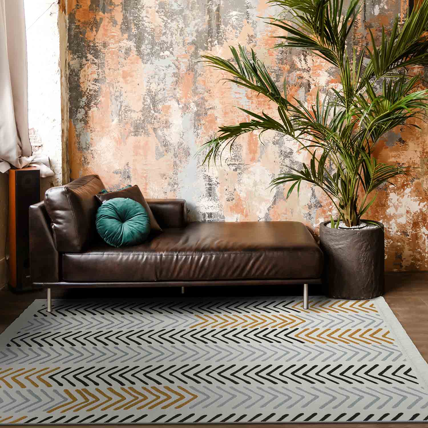 Palace Abstract Area Rug – Jute Hand Woven carpet by Ajaypee Carpet