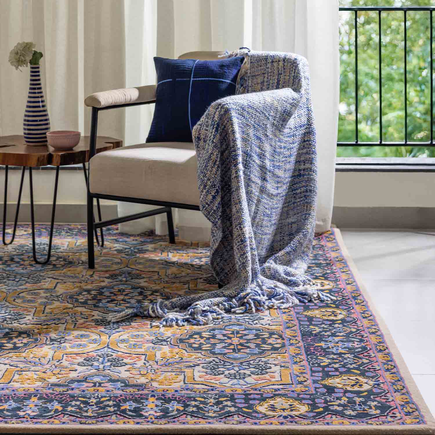 Alanaa Hand Tufted Woollen And Viscose Rug – Wool & Silk Blend Hand Tufted carpet by Ajaypee Carpet