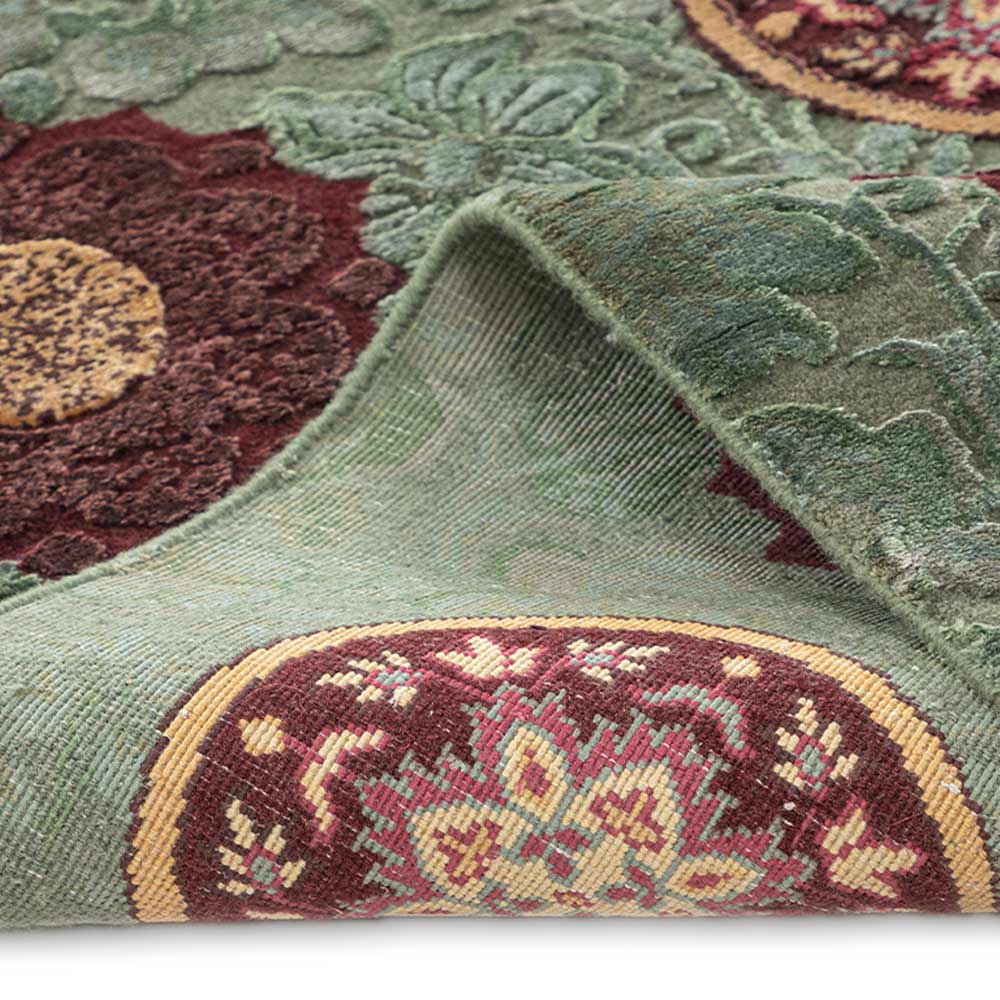 Capre Hand Knotted Woollen and Viscose Rug By Anita Dalmia view 3