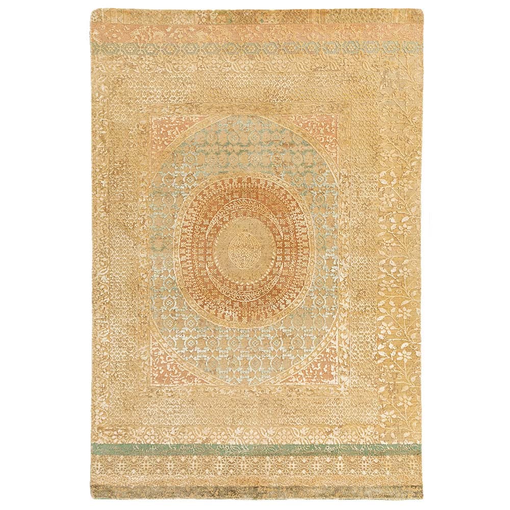 Charbagh Hand Knotted Woolen And Silk Rug By Tarun Tahiliani – Wool & Silk Blend Hand Knotted carpet by Ajaypee Carpet