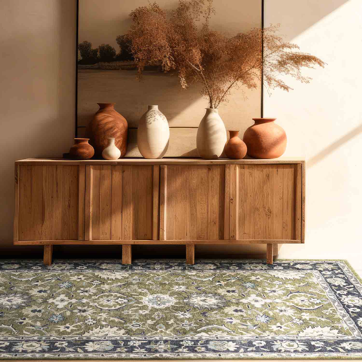 Pearl Medallion Handloom – Viscose (Art Silk) Shaggy carpet by Ajaypee Carpet