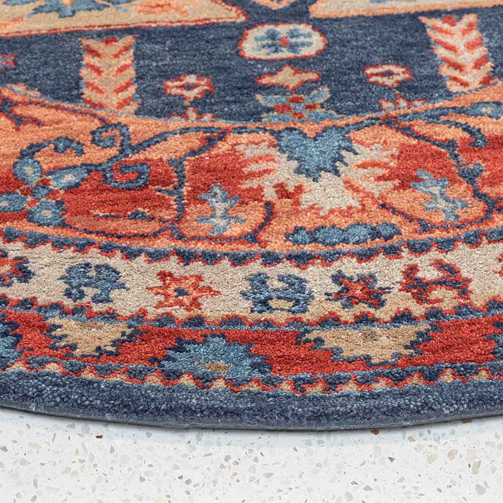Amanda Hand Tufted Woollen Round Rug - New Zealand Wool - Hand Tufted - Ajaypee Carpets (Thumbnail 3)