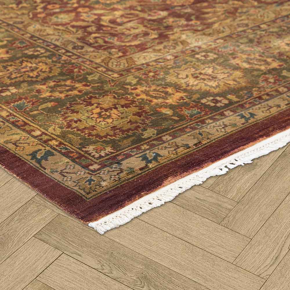 Babak Hand Knotted Nizam Woollen Rug - New Zealand Wool - Hand Knotted - Ajaypee Carpets (Thumbnail 3)