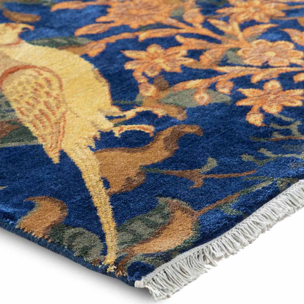 Botanical Hand Knotted Woollen and Viscose Rug By Anita Dalmia - Wool & Viscose Blend - Shaggy - Ajaypee Carpets (Thumbnail 3)