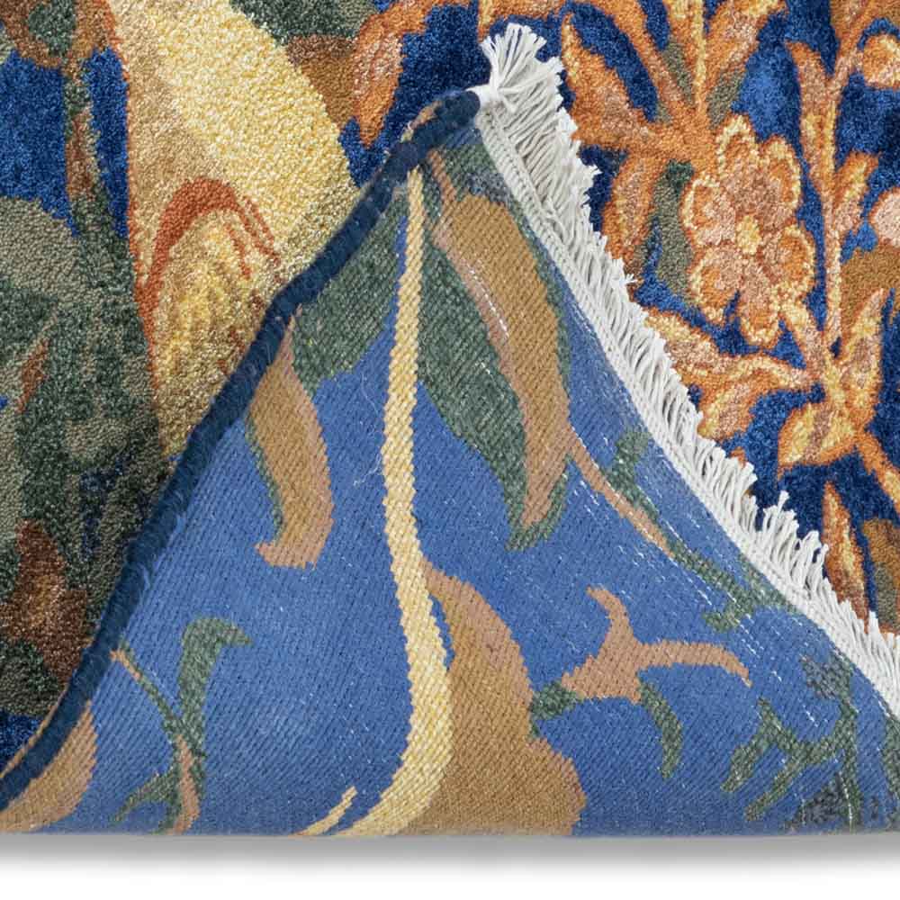 Botanical Hand Knotted Woollen and Viscose Rug By Anita Dalmia - Wool & Viscose Blend - Shaggy - Ajaypee Carpets (Thumbnail 5)