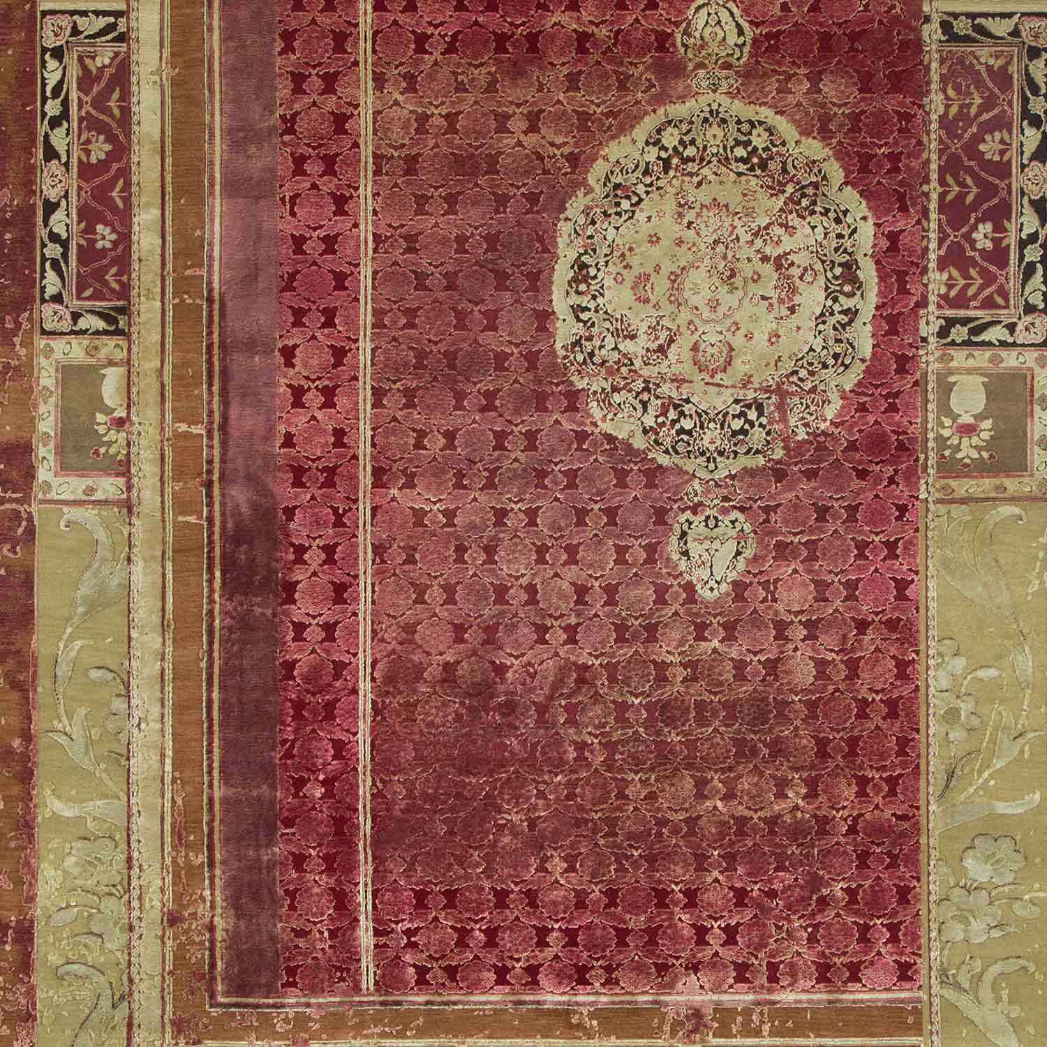 Brocaade Garden Hand Knotted Woollen, Viscose And Silk Rug - Wool & Silk Blend - Hand Knotted - Ajaypee Carpets (Thumbnail 3)