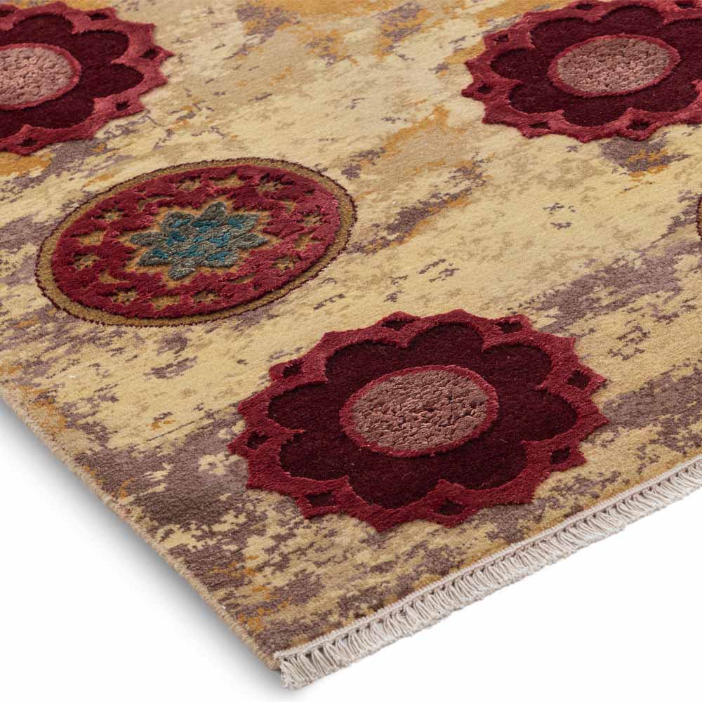 Capre Sepia Hand Knotted Woollen and Viscose Rug - Wool & Viscose Blend - Hand Knotted - Ajaypee Carpets (Thumbnail 3)
