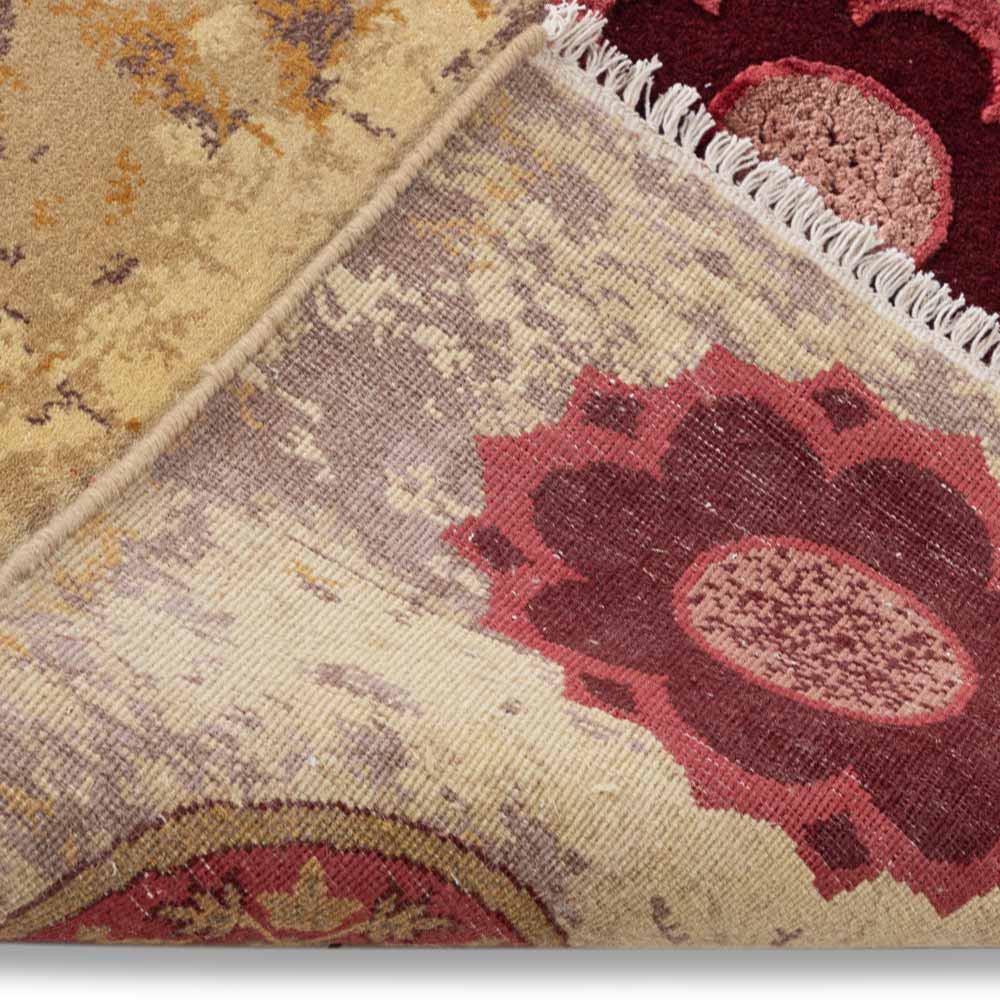 Capre Sepia Hand Knotted Woollen and Viscose Rug - Wool & Viscose Blend - Hand Knotted - Ajaypee Carpets (Thumbnail 4)