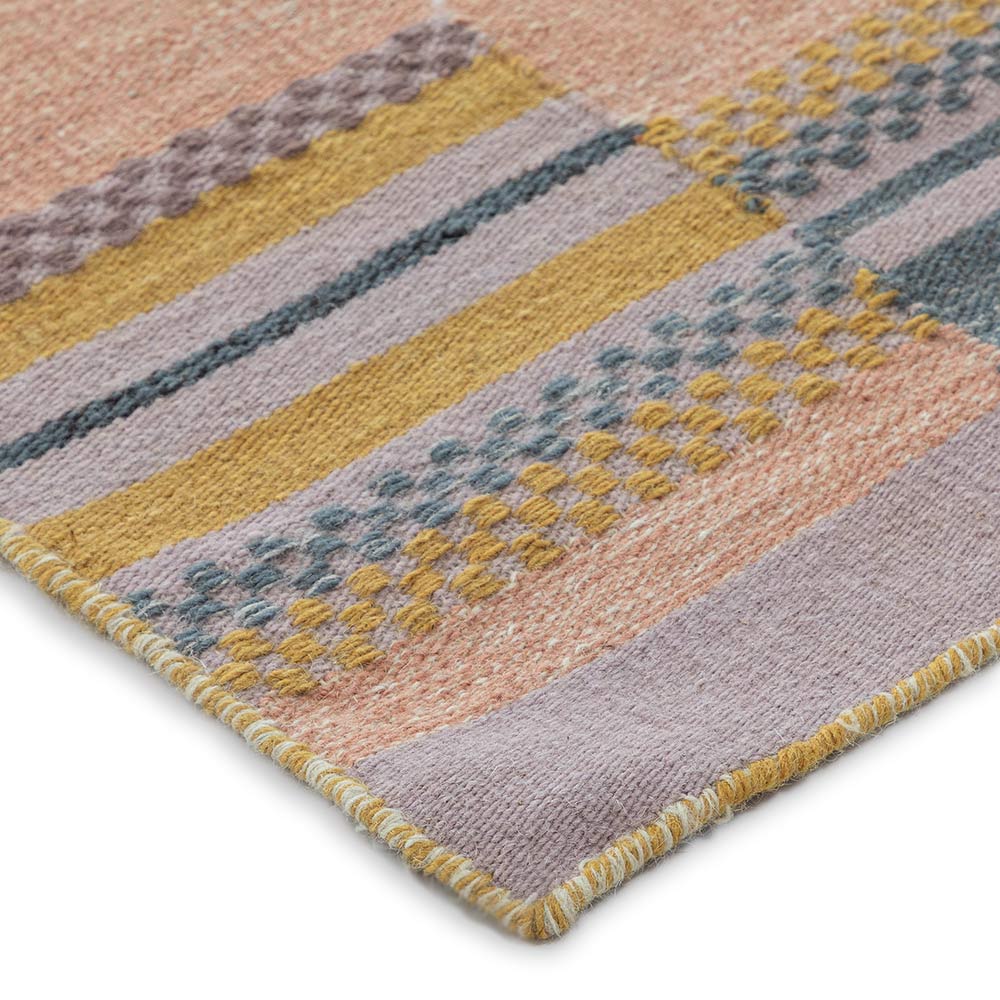 Chaitra Hand Woven Woollen Dhurrie - New Zealand Wool - Dhurrie - Ajaypee Carpets (Thumbnail 3)