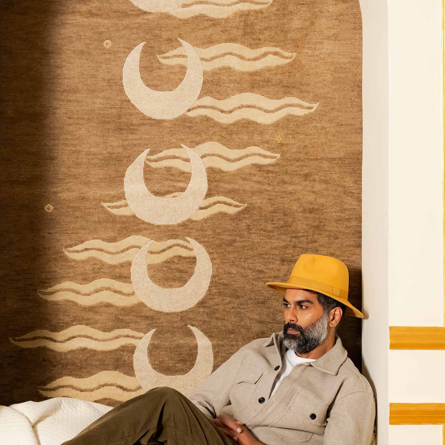 Chandmani Hand Knotted Woollen Rug - New Zealand Wool - Hand Knotted - Ajaypee Carpets (Thumbnail 3)