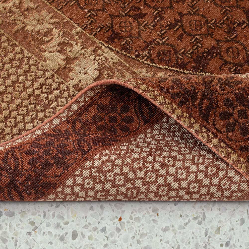 Charbagh Hand Knotted Woollen and Silk Rug By Tarun Tahiliani - Wool & Silk Blend - Hand Knotted - Ajaypee Carpets (Thumbnail 4)