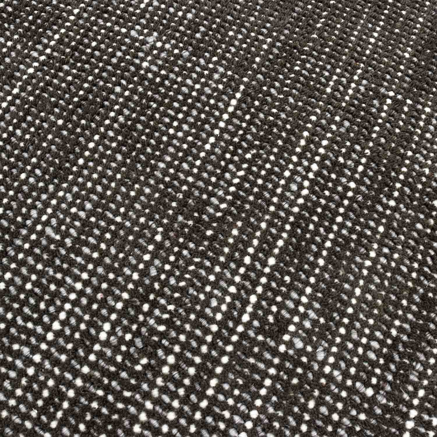 Charcoal Handloom Woollen And Polyester Rug - New Zealand Wool - Hand Woven - Ajaypee Carpets (Thumbnail 3)