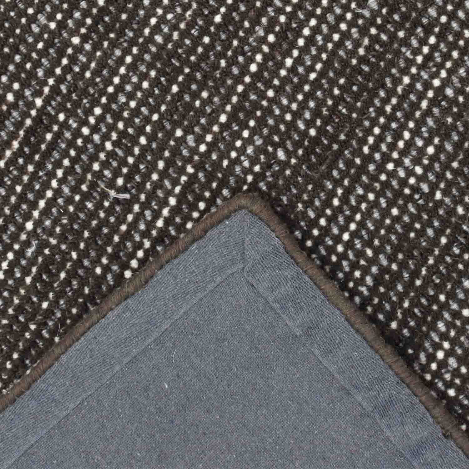 Charcoal Handloom Woollen And Polyester Rug - New Zealand Wool - Hand Woven - Ajaypee Carpets (Thumbnail 4)