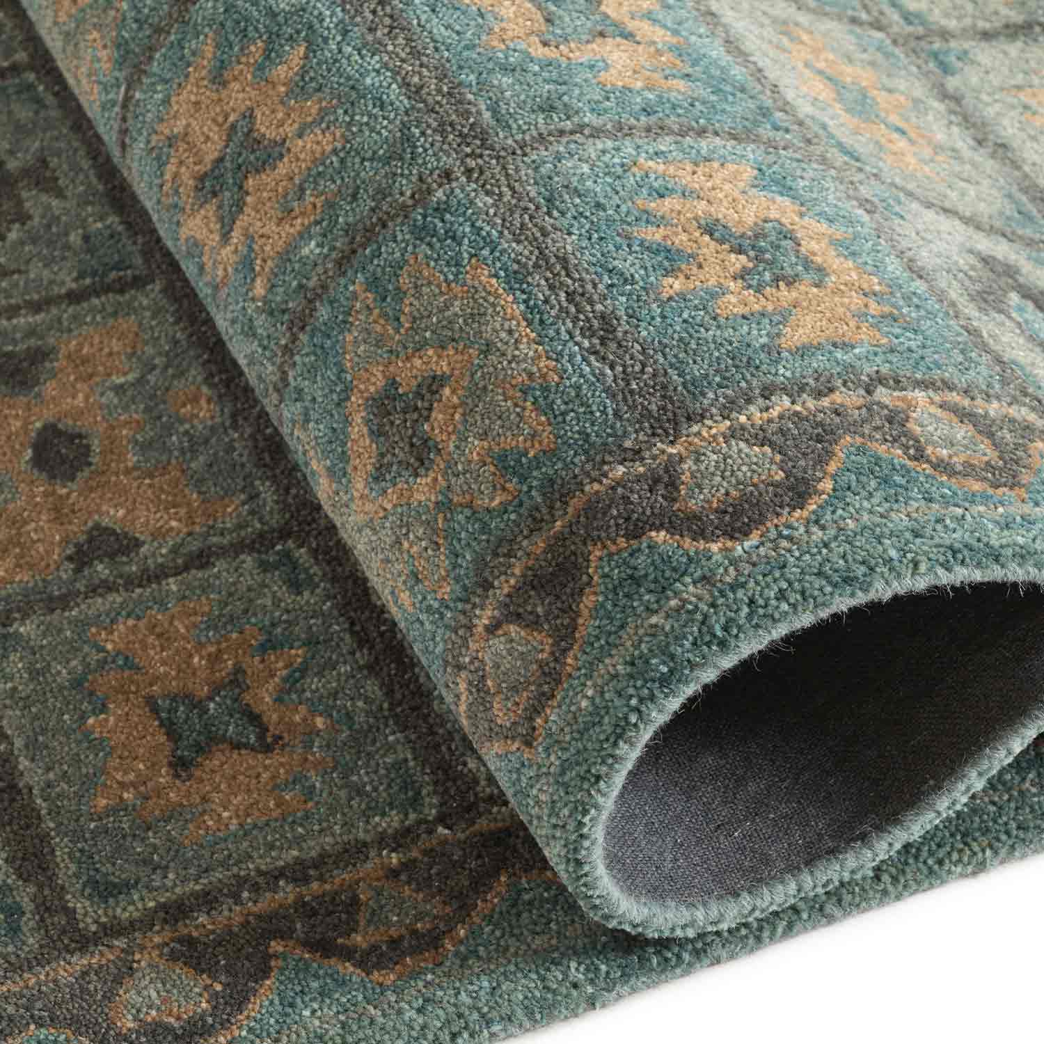 Coffered Hand Tufted Woollen And Viscose Rug - Wool & Viscose Blend - Hand Tufted - Ajaypee Carpets (Thumbnail 3)