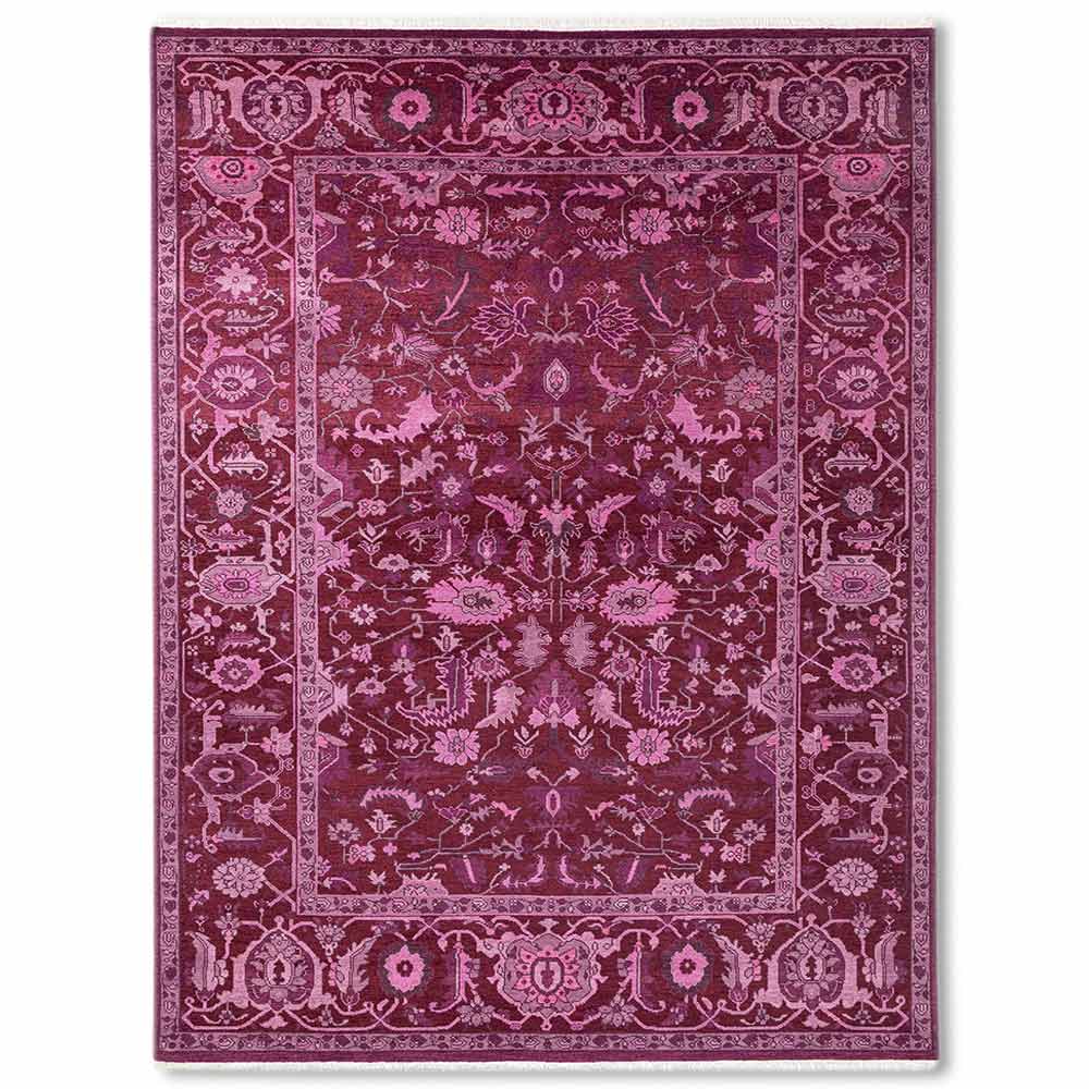 Copper Hand Knotted Woollen Rug - New Zealand Wool - Hand Knotted - Ajaypee Carpets (Detail)