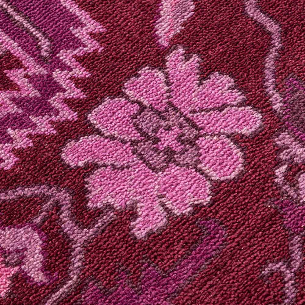 Copper Hand Knotted Woollen Rug - New Zealand Wool - Hand Knotted - Ajaypee Carpets (Thumbnail 4)