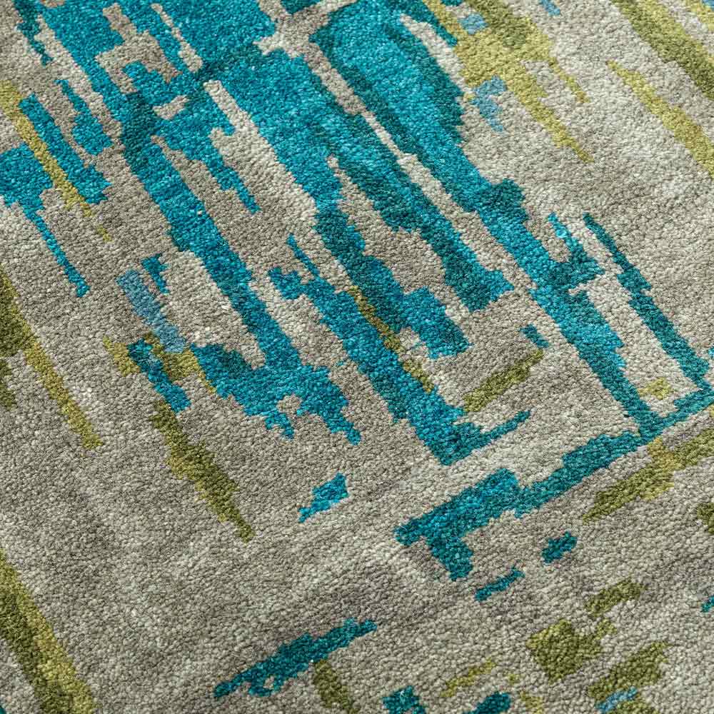 Cyano-B1 Hand Knotted Woollen Rug - New Zealand Wool - Hand Knotted - Ajaypee Carpets (Thumbnail 4)