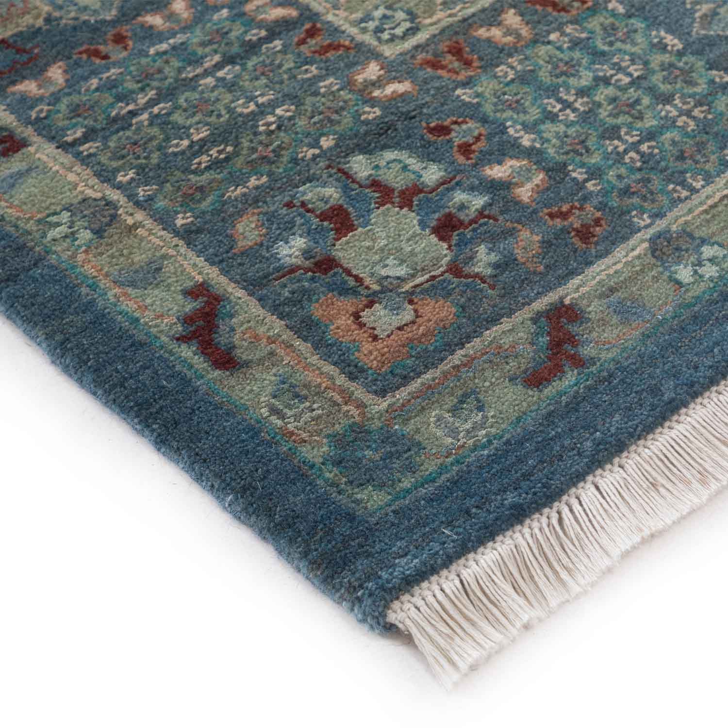 Darbari Hand Knotted Woollen And Silk Rug - Wool & Silk Blend - Hand Knotted - Ajaypee Carpets (Thumbnail 5)