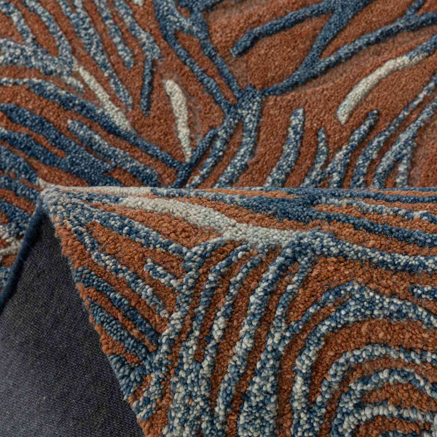 Deep Coral Hand Tufted Woollen Rug - New Zealand Wool - Hand Tufted - Ajaypee Carpets (Thumbnail 5)