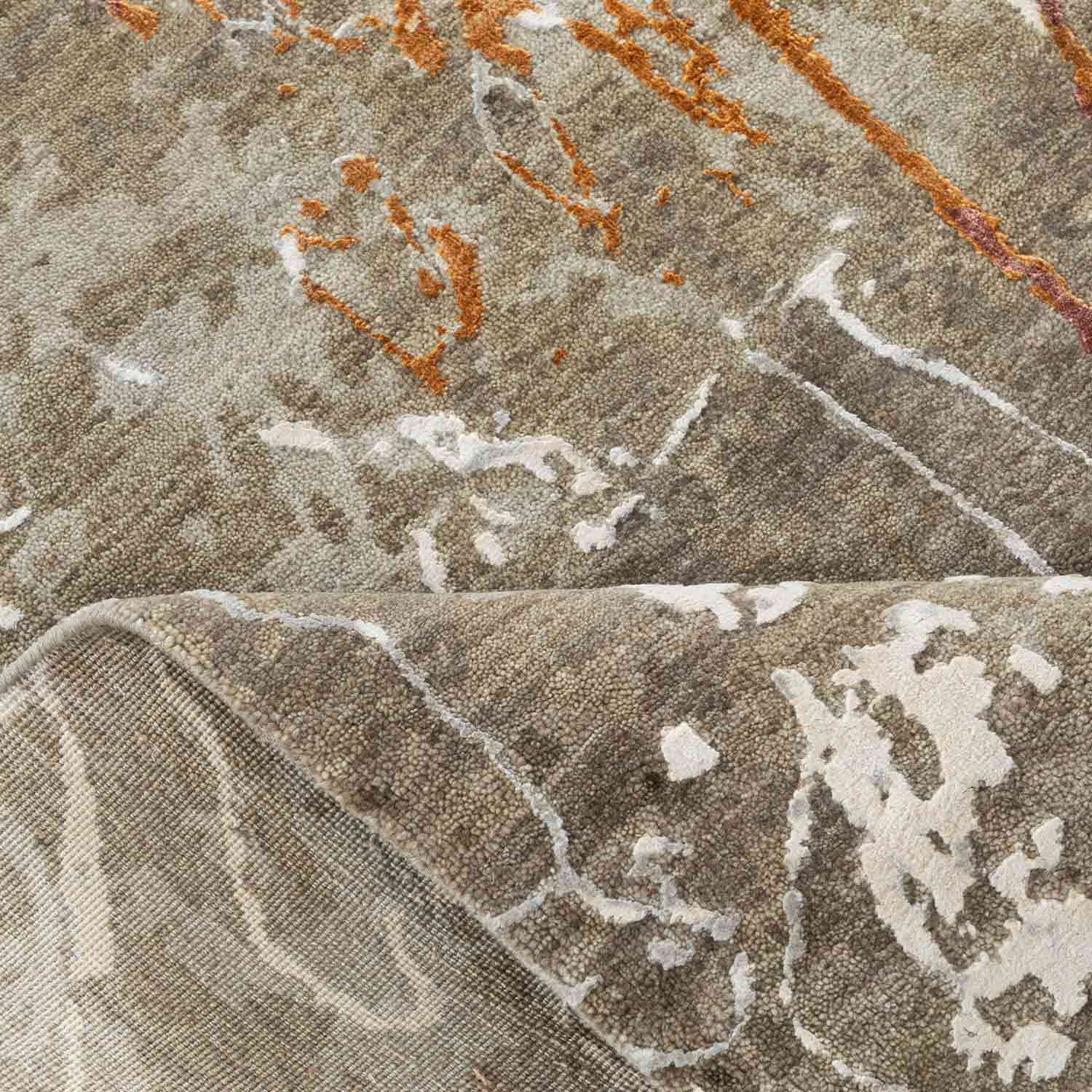 Dhara Hand Knotted Woollen And Silk Rug - Wool & Silk Blend - Hand Knotted - Ajaypee Carpets (Thumbnail 4)