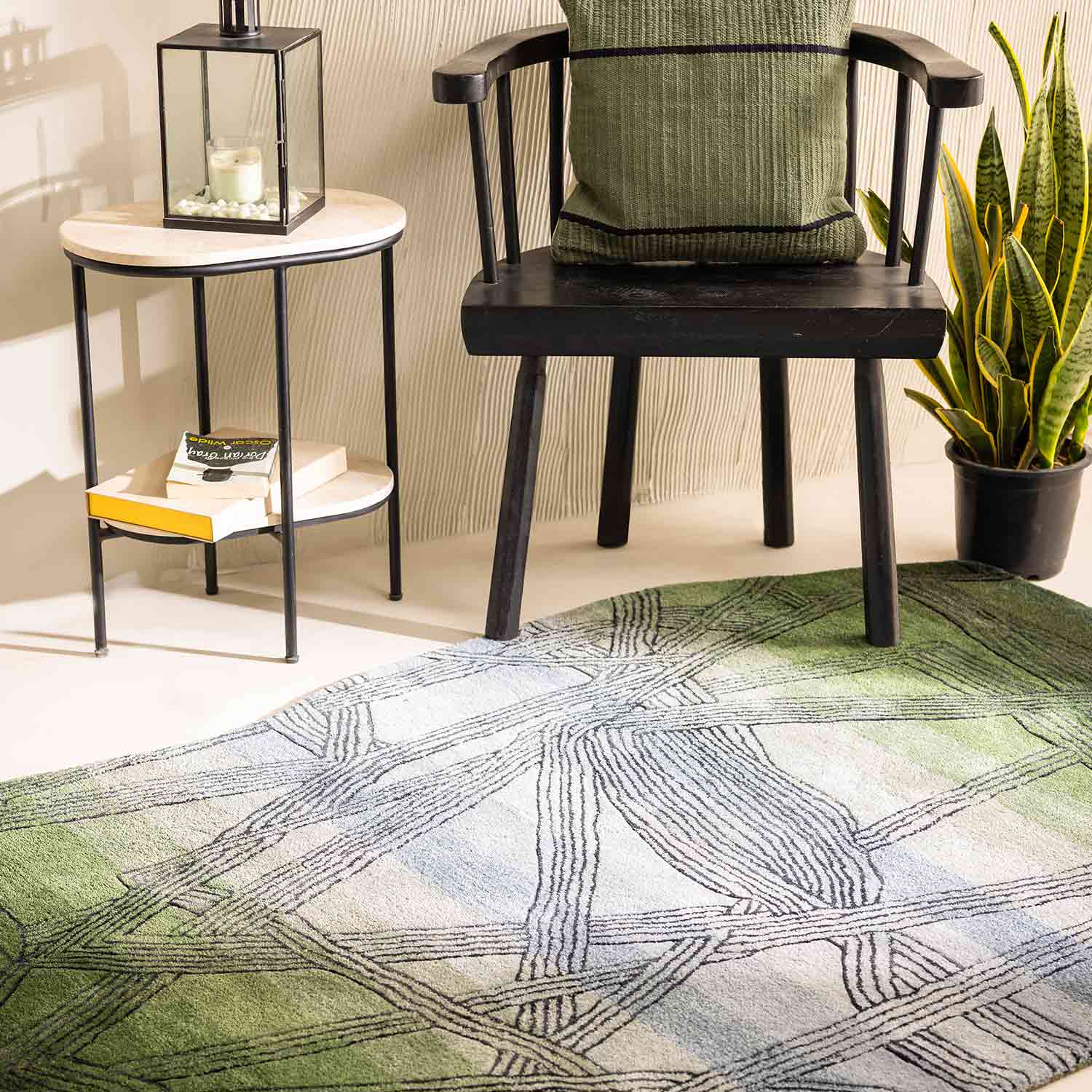 Algae Hand Tufted Woollen And Viscose Rug - Wool & Viscose Blend - Hand Tufted - Ajaypee Carpets