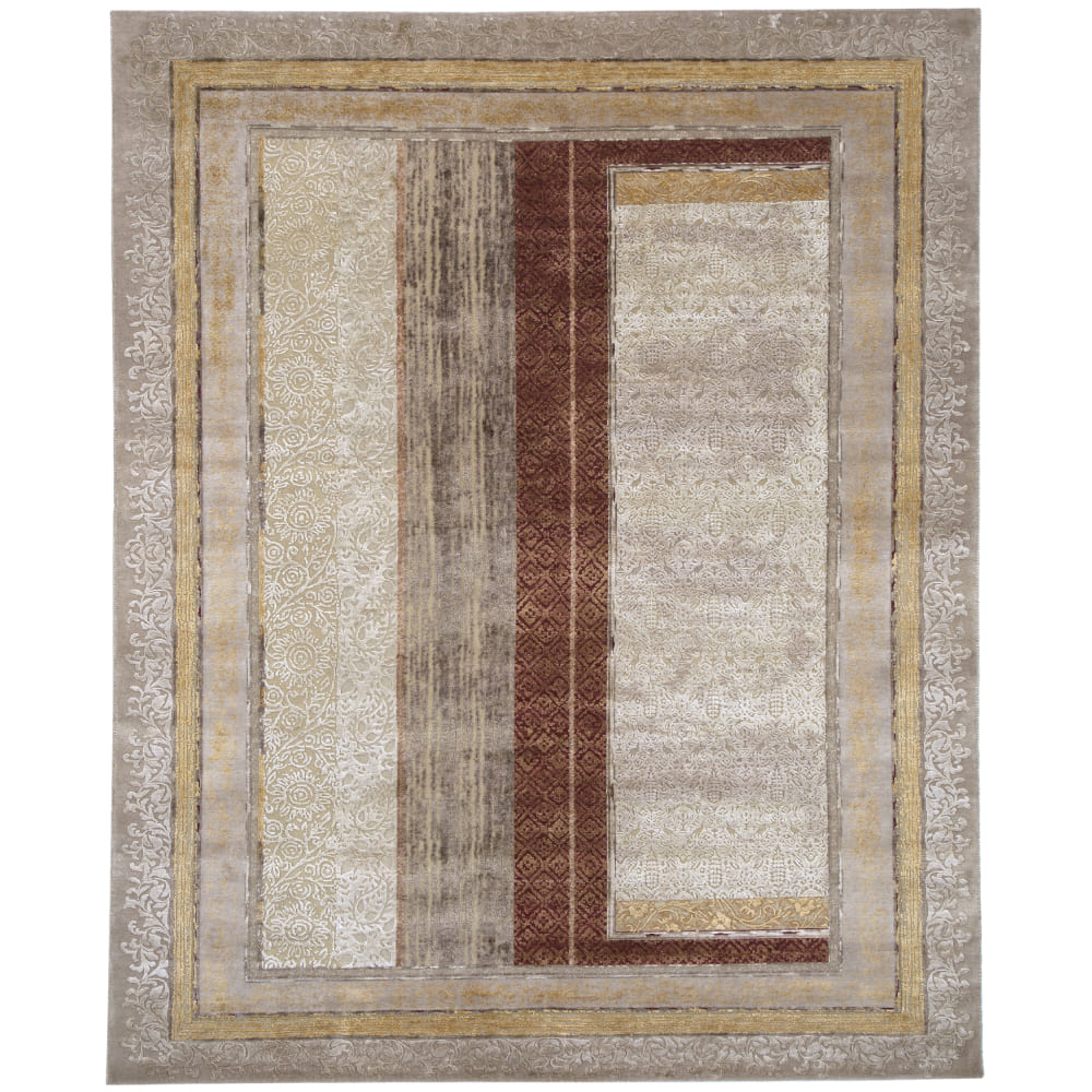 Alvin Hand Knotted Woollen and Silk Rug By Tarun Tahiliani – Wool & Silk Blend Hand Knotted handmade carpet by Ajaypee Carpets