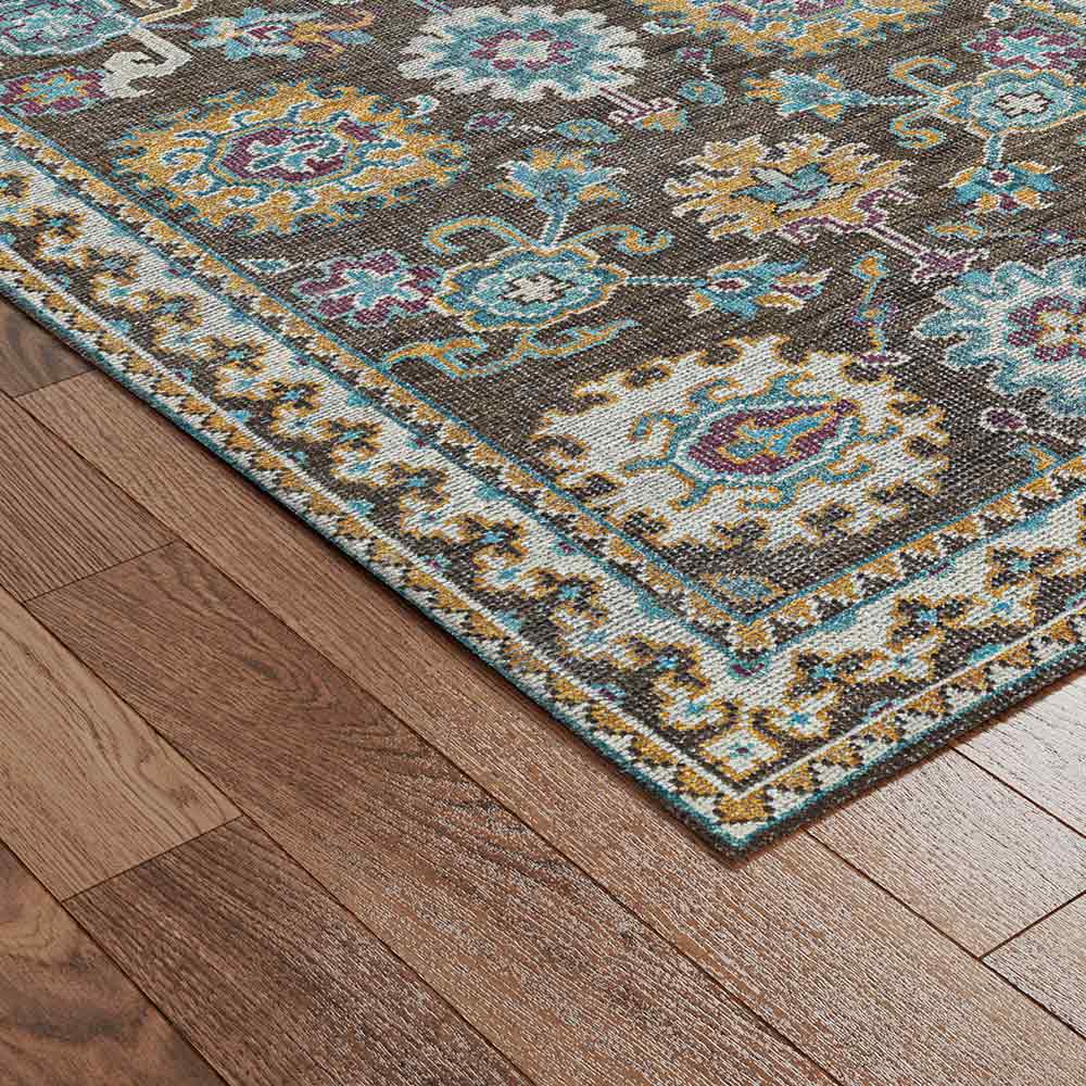 Alyaa Hand Knotted Woollen Rug - New Zealand Wool - Hand Knotted - Ajaypee Carpets (Detail)