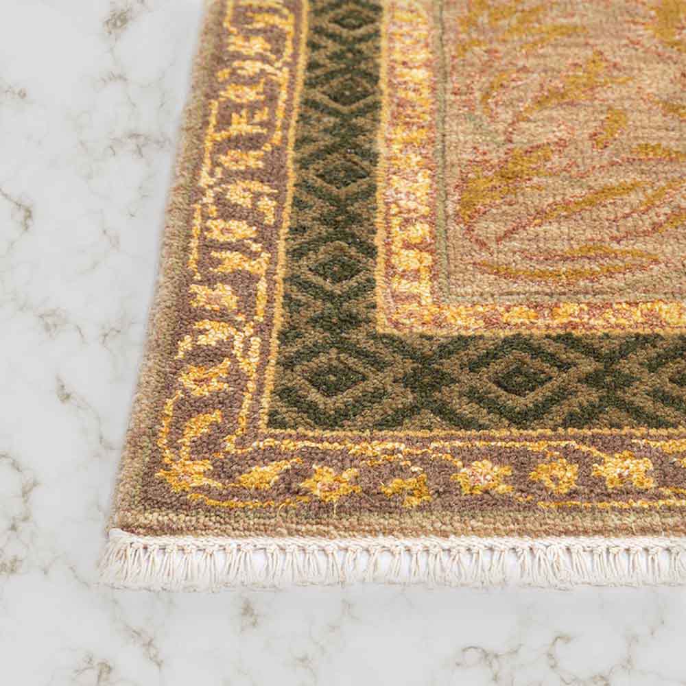 Aman Hand Knotted Woollen and Viscose Rug - Wool & Viscose Blend - Hand Tufted - Ajaypee Carpets (Thumbnail 4)