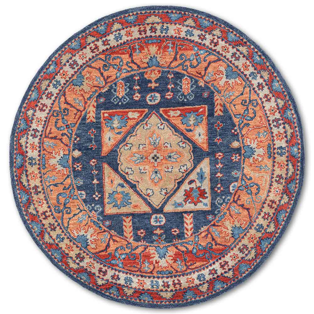 Amanda Hand Tufted Woollen Round Rug - New Zealand Wool - Hand Tufted - Ajaypee Carpets (Detail)