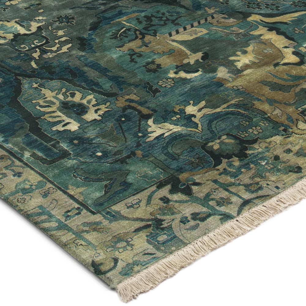 Amber Hand Knotted Woollen Rug - New Zealand Wool - Hand Knotted - Ajaypee Carpets (Thumbnail 3)