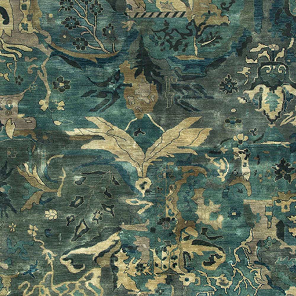 Amber Hand Knotted Woollen Rug - New Zealand Wool - Hand Knotted - Ajaypee Carpets (Thumbnail 4)