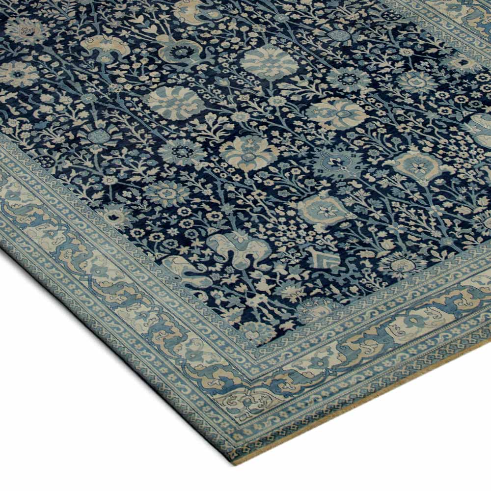 Amritsar Hand Knotted Woollen Rug - Wool & Silk Blend - Hand Woven - Ajaypee Carpets (Thumbnail 2)