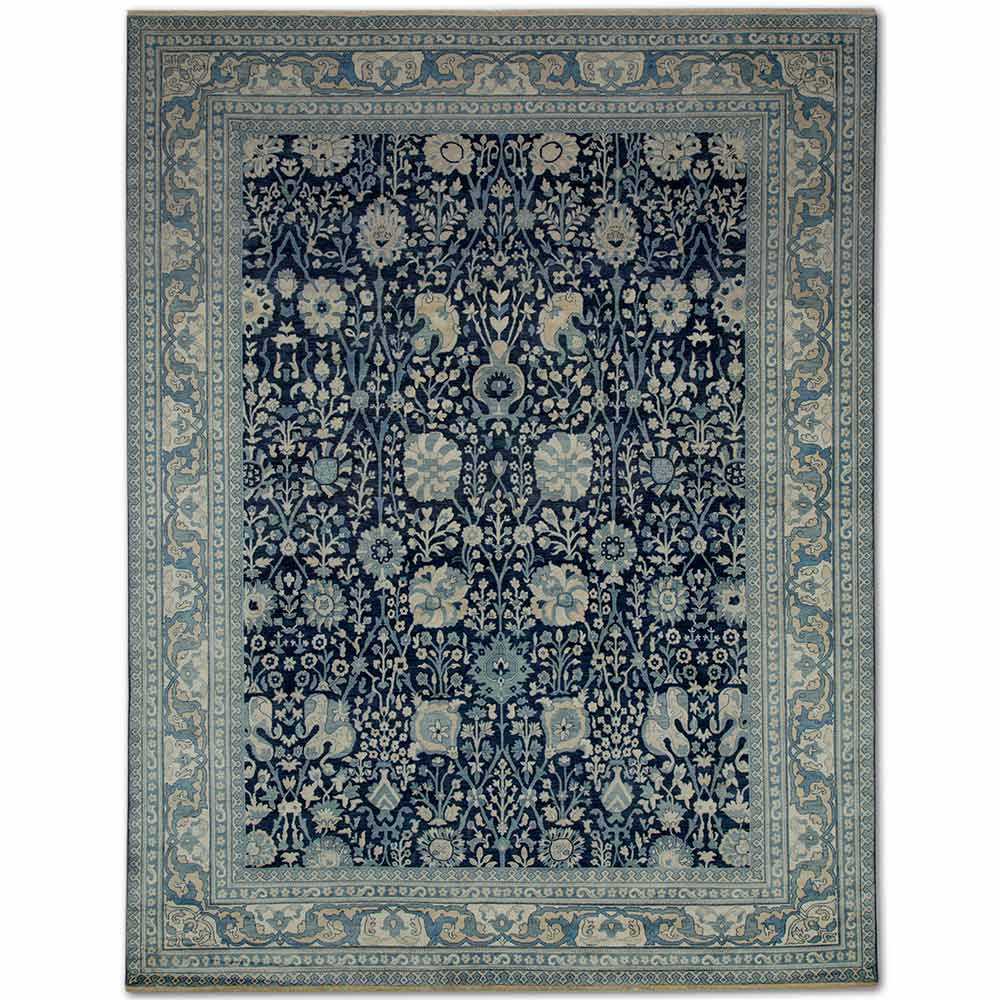 Amritsar Hand Knotted Woollen Rug – Wool & Silk Blend Hand Woven handmade carpet by Ajaypee Carpets