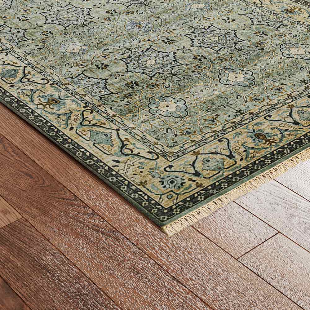 Amritsar Hand Knotted Woollen Rug - New Zealand Wool - Hand Knotted - Ajaypee Carpets (Thumbnail 3)